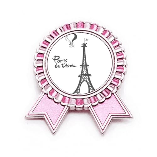 Broche rose Tour Eiffel en métal taille M pour accessoiriser une veste