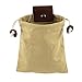 MiOYOOW Pochette de Fourrage en Toile, Canvas Bushcraft Bag Pliable, Sac Bushcraft avec Housse en Cuir avec Cordon de Serrage, Sac à Outils Suspendu à la Taille pour la cueillette des Fruits