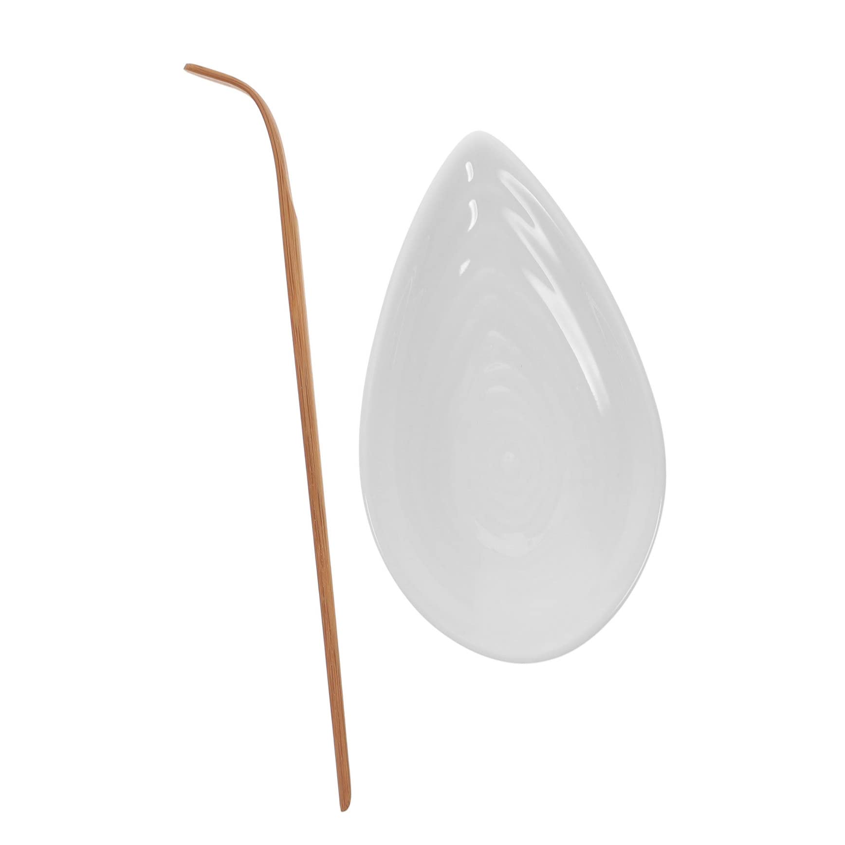 Cabilock Loose Tea Scoop Ceramic Tea Spoon Tea Set Sugar Flour Milk Powder Non-handle Easy to Cle