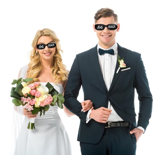 Flutesan 12 Pcs Personalised Rectangle Sunglasses with 4 Pcs Marker Pens for Adult DIY Custom Birthday Wedding4