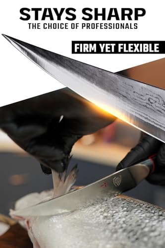 DALSTRONG Fillet Knife - Shogun Series -Damascus - Japanese AUS-10V Super Steel - Vacuum Heat Treated - 6" - Sheath - 2mm Thickness - immagine 3