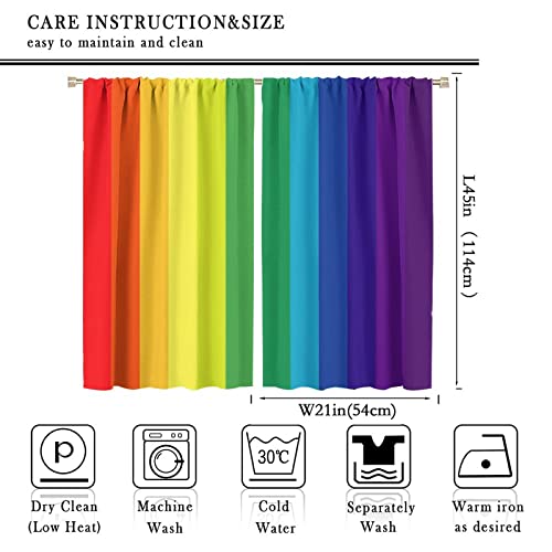 Colored Rainbow Curtains Privacy Protection Curtains Rainbow, Colorful Bedroom Living Room Room Indispensable Decoration 42X45In #TOP1