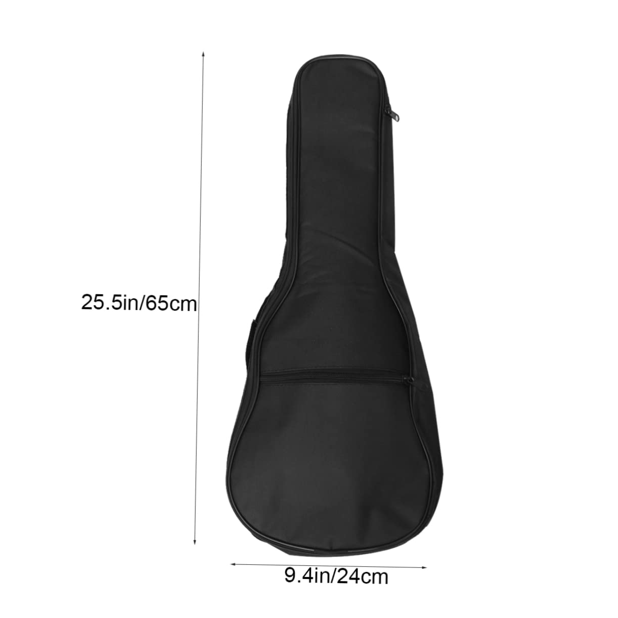 Yardwe Folk Ukulele Bag with Padded Straps Durable Canvas Acoustic Case for Travel Outdoor Performances Outer Storage Pocket Black