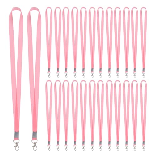 50 Lanières pour badge roses avec cordon tour de cou pour porte-carte