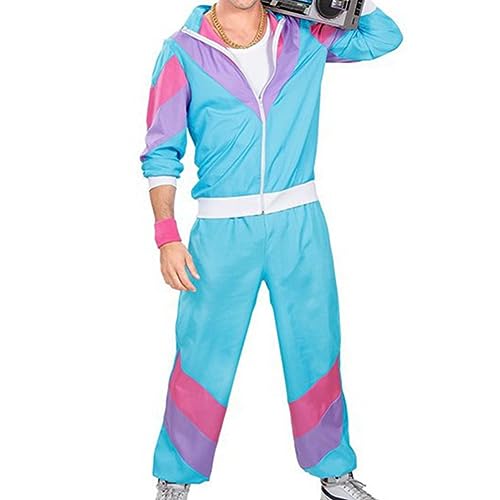 80s-Outfit-for-Men-Party-80s-Tracksuit-Men-80s-Windbreaker-Men-80s-Hip-Hop-Carnival-Halloween-Outfit-Retro-Party-Long-Sleeve-Zipper-Jacket-and-Pants-Set-Disco-Dancewear-Sky-blue-S