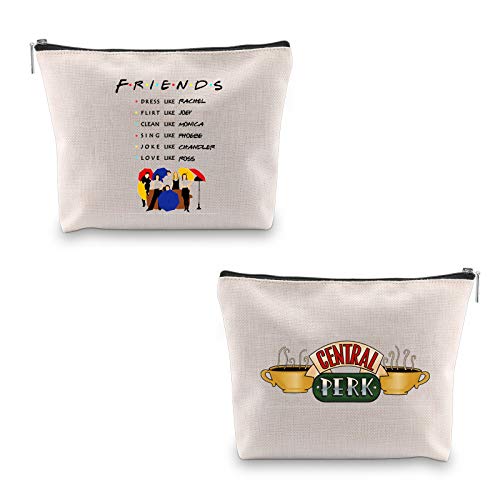 Novelty Inspired Gift Dress Like Rachel Eat Like Joey Cook Like Monica Sing Like Phoebe Joke Like Chandler Love Like Ross Cosmetic Bag (Rachel Joey Monica Phoebe Chandler Bag)