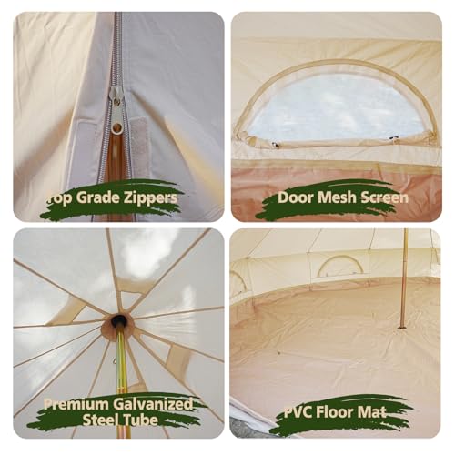 Carpa Bell de Lona para Camping 4 Personas Resistente miniatura 6