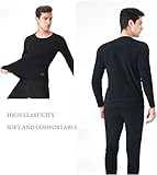 Beheizbare Unterwäsche Elektrische USB thermounterwäsche für Herren Damen Atmungsaktive Heizung Base Layer Fleece Gefütterte Langarm Beheizte Hose Set mit Waschbar & APP Temperaturregelung,Black,L - 4