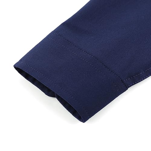 DILBYKE Boys’ Long Sleeve Dress Shirt Solid Button Down Uniform Uniform Woven Shirts4