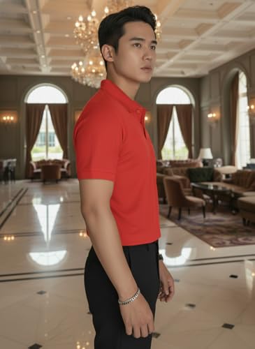 Image of MACK JONNEY Men's Solid Polo T-Shirt | Premium Cotton Blend | Regular Fit | Short Sleeve | Collared Casual Wear|Pack of 2 -MJ-157