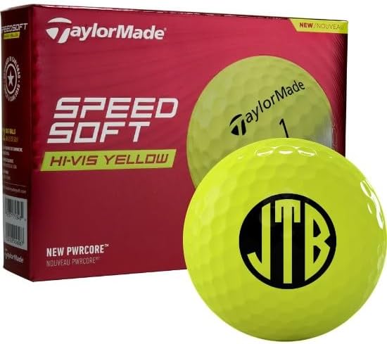 Taylormade SpeedSoft Yellow Monogrammed Golf Balls