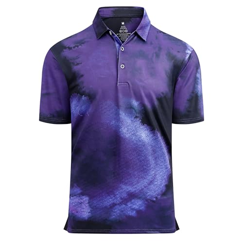 Image of Damipow Premium Golf Shirts for Men Dry Fit Performance Polo Short Sleeve Collared Shirt