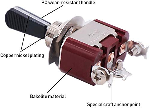 Twidec ON-OFF-ON Heavy Duty Rocker Toggle Switch 16A 250V Spdt 3 Position 3 Pin On/Off/On Switch thumb #4