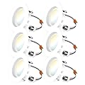 Sunco 6 Pack Retrofit LED Recessed Lighting 4 Inch, Selectable 2700K/3000K/3500K/4000K/5000K, Dimmable Can Lights, Baffle Trim, 11W=60W, 660 LM, Damp Rated