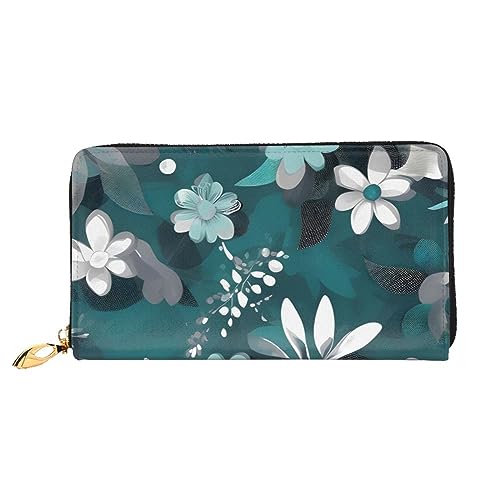 Portefeuille à fermeture éclair et organisateur multi-cartes floral pour femme