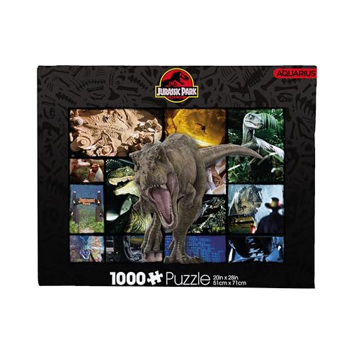 Rompecabezas Aquarius Jurassic Park de 1000 piezas, collage de dinosaurios de 20x28 pulgadas, mercancía coleccionable para adolescentes y adultos miniatura 1