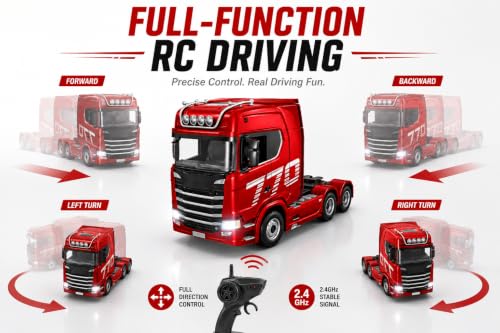 Image of RC Truck 2.4GHz Remote Control Truck with LED Lights, Sound & USB Charging.