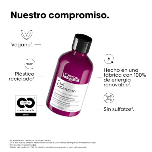 L’Oréal Professionnel, Champú Crema Limpiadora Intensamente Hidratante, Sin Sulfatos, para Cualquier Tipo De Rizos & Ondas, Curl Expression, 300 ml - imagen 8