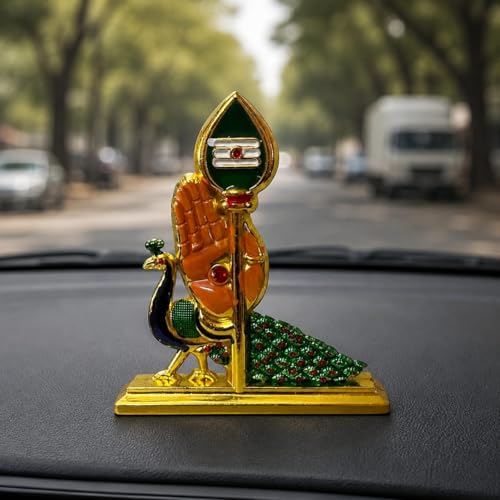 Image of Steel Murugan Vel Statue (8 cm) | Divine Lord Karthikeya Spear for Car Dashboard & Pooja Room Decor | Durable Red Vel Idol for Altar & Spiritual Gifting (Hand vel)