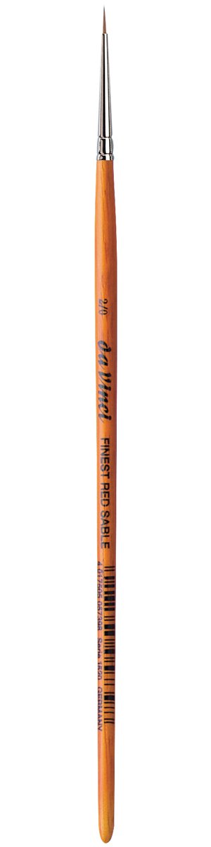 da Vinci Watercolor Series 1520 Paint Brush, Round Pure Red Sable with Short Brown Lacquered Handle, Size 2/0 (1520-00)