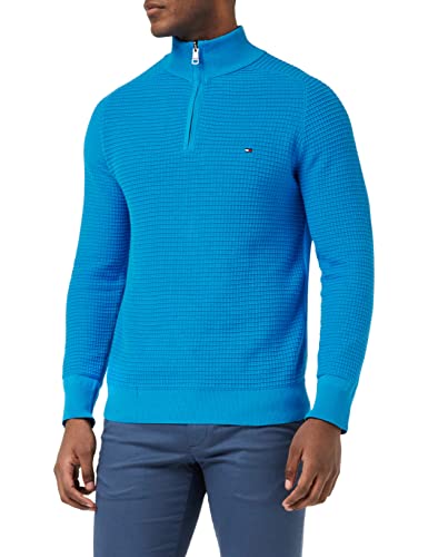 Tommy Hilfiger Herren Pullover ohne Kapuze, Blau (Shocking Blue), S