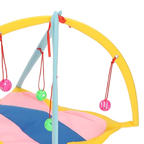 Barraca para cama de gato com brinquedo de sino pendurado, brinquedo interativo para gato dobrável,