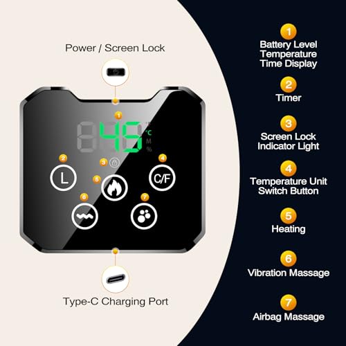 Image of Cordless Heated Back Waist Massager, 3-in-1 Kneading Vibration Massage Belt, Ideal Gift for Parents Men Women, 4 Heating Levels, 4000mAh Rechargeable Battery, Adjustable for Home Office Travel Use