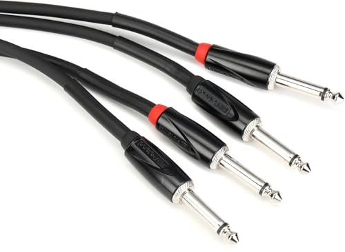 Roland Black Series Interconnect Cable, Dual 1/4-Inch to Dual 1/4-Inch, 15 Feet
