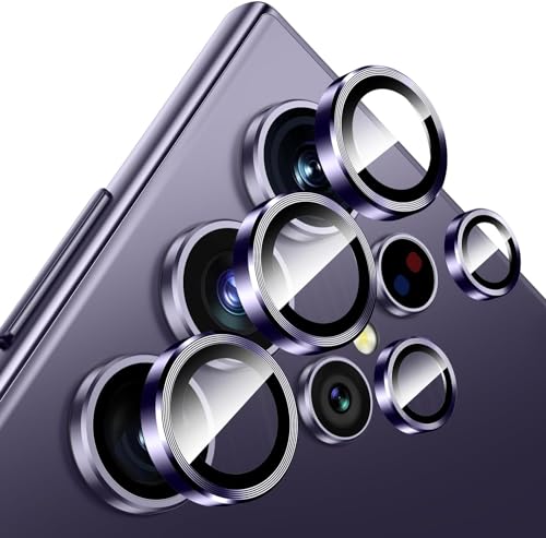 Image of V MOBITE Camera Lens Protector Compatible with Galaxy S24 Ultra | 9H Tempered Glass Camera Lens Guard | HD Clear Scratch Resistant Lens Cover | Case Friendly | Easy Installation violet