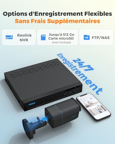 Reolink 4K Caméra PoE avec Détection Personne/Véhicule/Animal, RLC-810A-B – vue 5