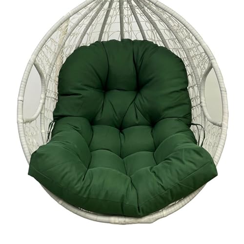 Coussin pour chaise œuf en rotin épais lavable couleur vert foncé pour intérieur et extérieur