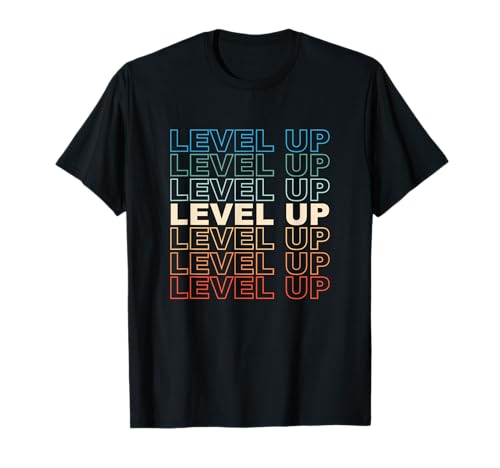 Vintage Gamer LEVEL UP Video Game Lover Retro Gaming Gift T-Shirt