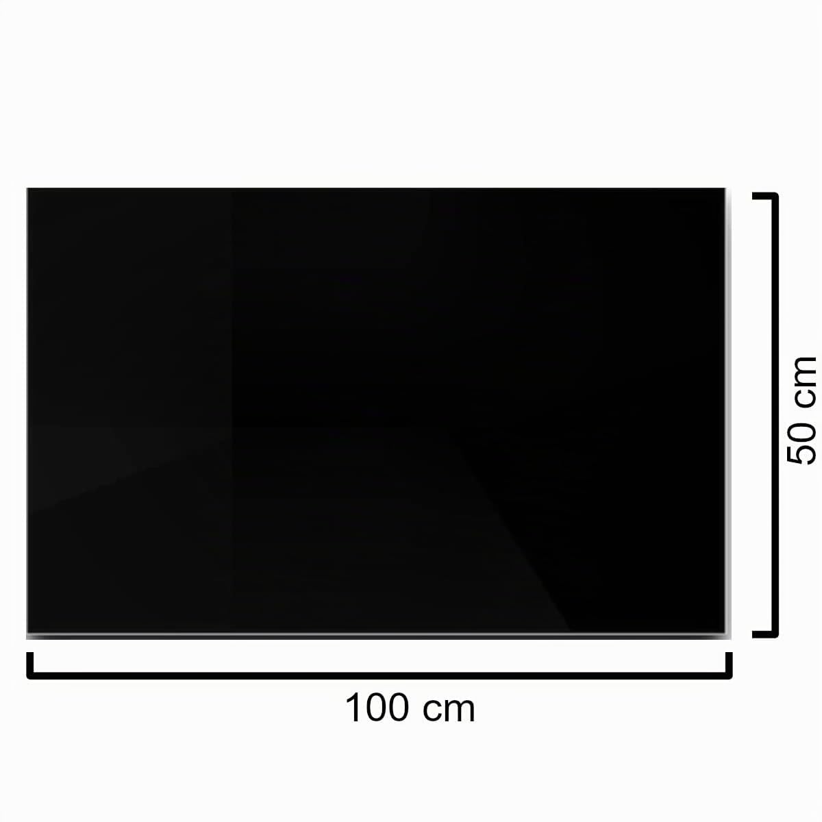 Euro Tische Glasplatte für Kaminofen und Tischplatte in 100x50cm Facettenschliff, Schutzplatte mit 6mm ESG Sicherheitsglas, Funkenschutzplatte, Glasboden für Kamin (Schwarz)