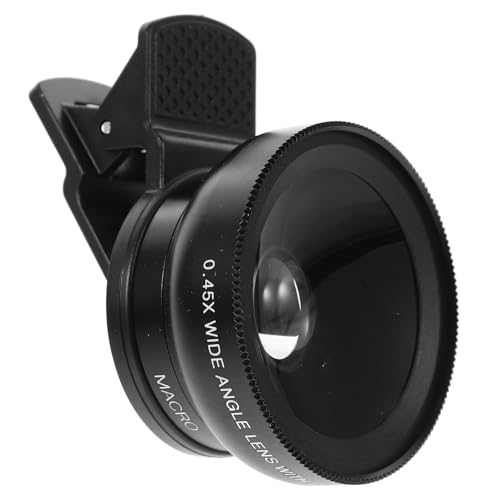 UTHCLO Obiettivo per Smartphone con Clip 37Mm 045X Grandangolare e Lente Macro ad Alta Definizione Doppia Funzione con Protezione UV Compatibile con Telefoni e Tablet