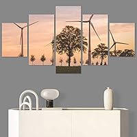 SIGNWIN 5 Panel Canvas Wall Art Modern Art Country Dramatic Global Landscape Multicolor Photography for Home Decorations Ready to Hang - 60