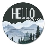Birth Stat Acrylic Sign for Newborn Baby, 6' Blue Mountain Design, Hello World, Gift for New Mom, Baby Shower, Gender Reveal, Crib & Nursery Decor, Pregnancy Announcement, Photography Prop