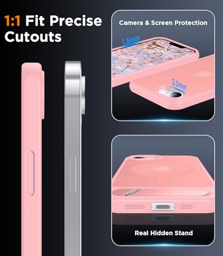 Image of Magnetic Compatible with iPhone 17e Case & iPhone 16e Case,[Built-in Invisible Kickstand][Compatible with MagSafe][Military Grade Shockproof] Slim Translucent Matte Case for iPhone 16e /17e 6.1 inch