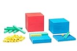 INHALT: 100 Einerwürfel, 10 Zehnerstäbe, 10 Hunderterplatten, 1 Tausenderwürfel, Grundmaß 1 cm