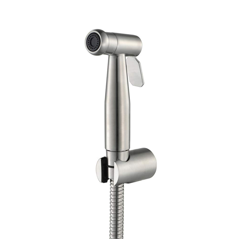 ZQFHSX Handheld Bidet Spray Shower Set, Toilet Sprayer Kit Faucet, Brushed Nickel, 304 Stainless Steel LWX