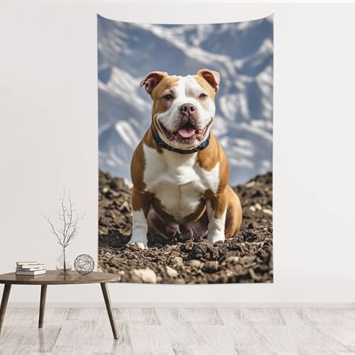 Tapisserie Pitbull velours pêche déco murale pour cacher les défauts