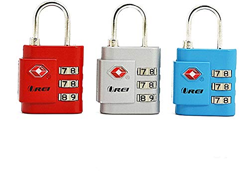 OREI TSA Approved Luggage Locks Set - Combination Travel Lock Quality (3 Pack)