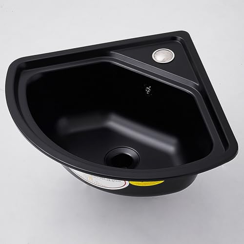 Évier triangulaire compact en acier inoxydable noir mat de qualité supérieure - 8