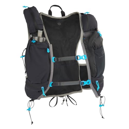 Ultimate Direction Adventure Vest Men's Hydration and Endurance Running Vest, 2L Hydration Bladder Compatible, Upgraded Fit and Finishes, Trekking Pole Loops, GPS Locator Pocket, 2023 (Onyx, Small)