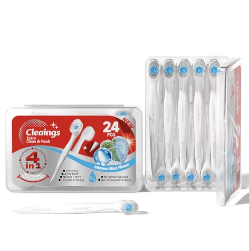 cleaings&reg; 48 Pcs Disposable Mini Toothbrush - Pre-Pasted with Mint Toothpaste & Toothpick - Travel...