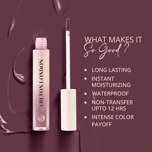 Image of Carlton London Liquid Matte Chuffed Kiss Mocha Me Lipsticks |Enriched with Vitamin E, Avocado Oil | Matte Finish, Non-Sticky and Non-Drying | Upto 12 Hrs- 3ML (Brunette)