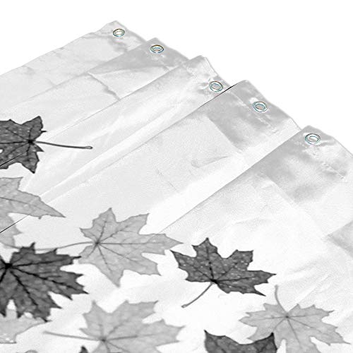 Rideau de douche lavable en machine à motif feuilles d'érable 66x72