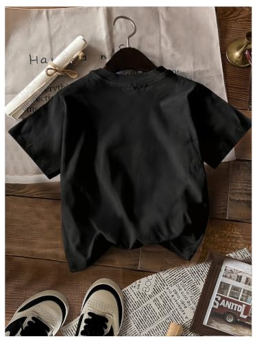 Image of SHENHE Girl's Graphic Bow Tshirt Crew Neck Short Sleeve Camo Print Loose Fit Tee Top