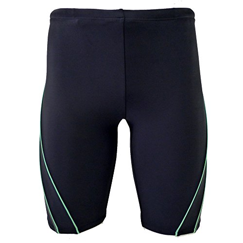 LE MODE de toi メンズ競泳水着 ブラック&グリーン Oサイズ