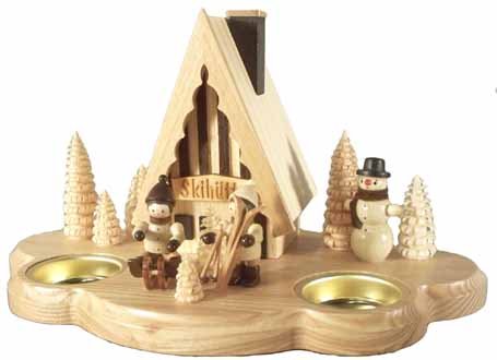 Chalet de ski fumant Erzgebirge pour réchauffer une ambiance froide avec une bougie 13cm