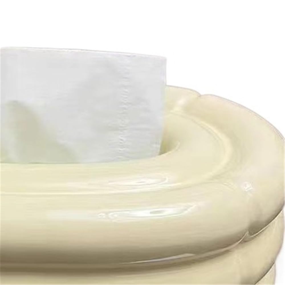 Portapañuelos de Papel Servilletero de cerámica con Forma de Donut, Ideal for hoteles, dormitorios y cocinas. Dispensador de Pañuelos